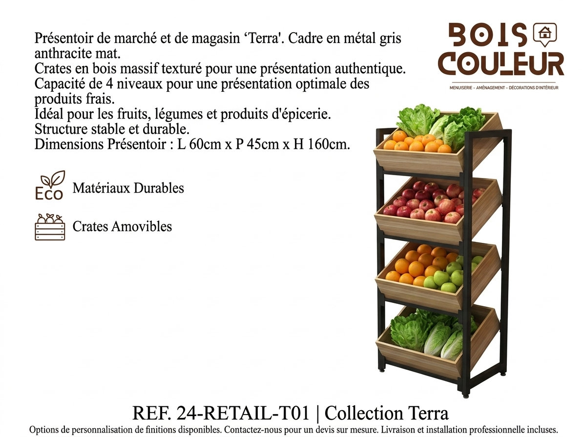 Présentoir de Marché & Magasin Terra – 4 Niveaux